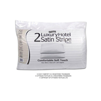 Ottoman Satin Stripe Pillows Twin Pack