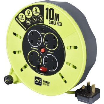 Masterplug Pro XT Cable Reel 10m / 4 Gang