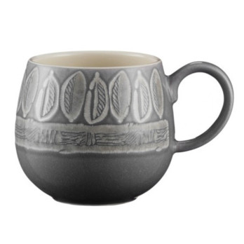Mason Cash Impressions Mug 350ml Grey Leaf