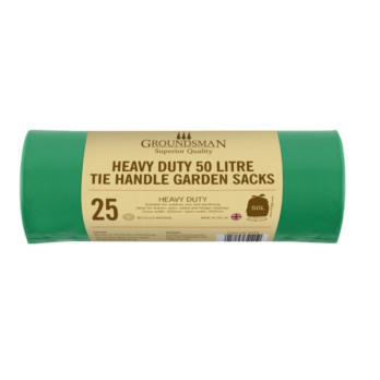 Groundsman Heavy Duty Tie Handle Garden Bags 50L Roll 25
