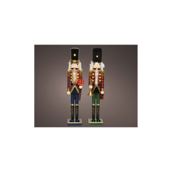 Lumineo LED Nutcracker Warm White 76cm Red Blue Check