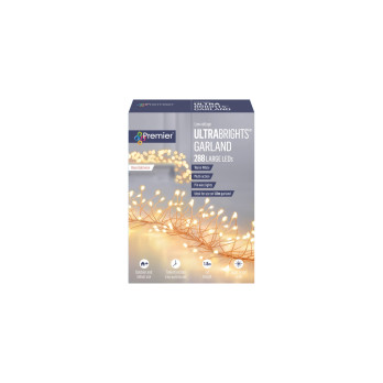 Premier Multi Action Ultra Brights Rose Gold Garland Warm White 288 LEDs