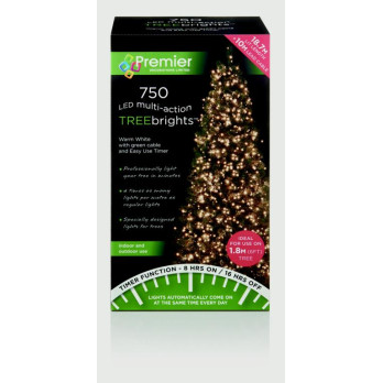 Premier 750 LED Multi Action Treebrights With Timer Warm White/Green