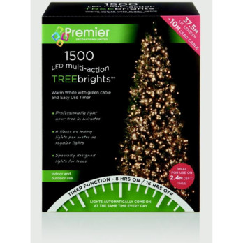 Premier 1500 LED Multi Action Treebrights With Timer Warm White/Green