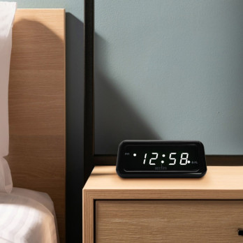 Acctim Cory White LED Smart Connector Alarm Clock Black - USB-C powered