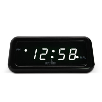 Acctim Cory White LED Smart Connector Alarm Clock Black - USB-C powered