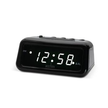 Acctim Cory White LED Smart Connector Alarm Clock Black - USB-C powered