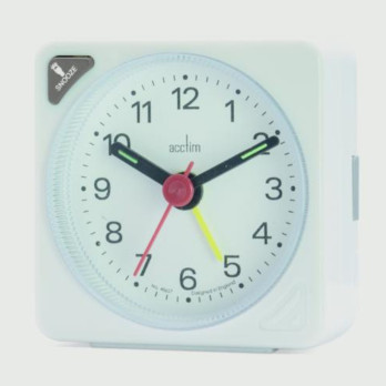Acctim Ingot Crescendo Alarm Clock White with Snooze - Battery Operated