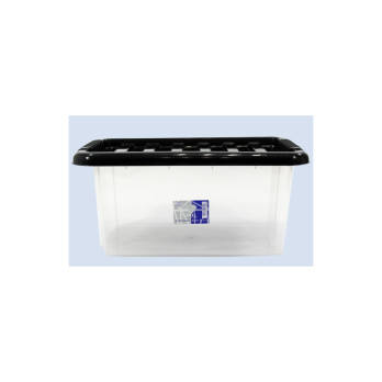 TML Storage Box & Black Lid 14L Clear