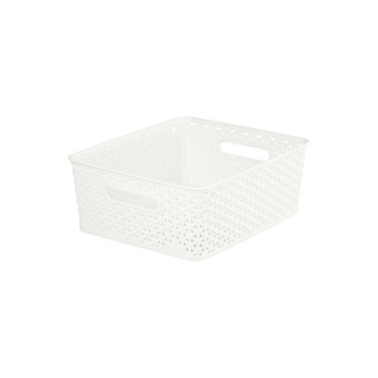Curver Nestable Rattan Basket Vintage White 13L