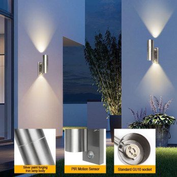 Extrastar Outdoor Up & Down Double Wall Light Steel