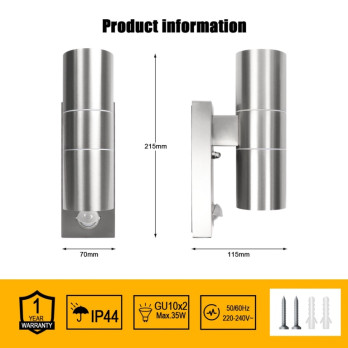 Extrastar Outdoor Up & Down Double Wall Light Steel