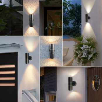 Extrastar Outdoor Up & Down Double Wall Light Black