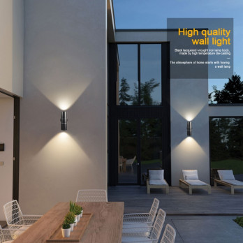 Extrastar Outdoor Up & Down Double Wall Light Black