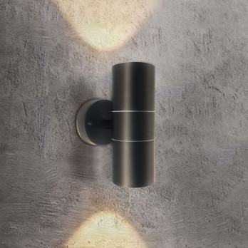 Extrastar Outdoor Up & Down Double Wall Light Black