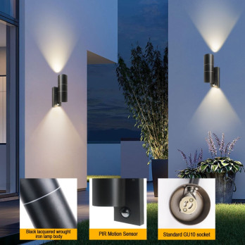 Extrastar Outdoor Up & Down Double Wall Light Black