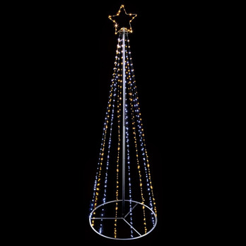 Premier Black Pyramid Tree 332 LEDs 1.4m