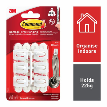 Command Mini Hooks 6 Hooks 8 Small Strips