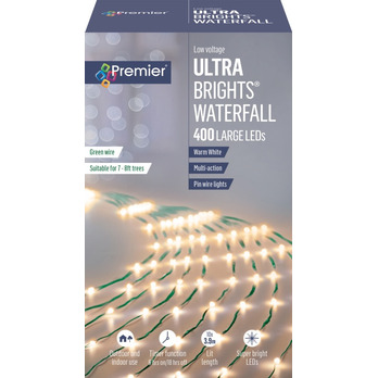 Premier 400 LED Ultrabrights Waterfall Warm White 2.5m