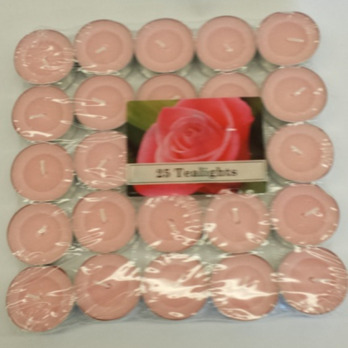 Price's Candles Tealights Pack 25 Rose