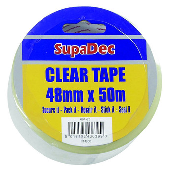 SupaDec Clear Tape Single Roll 48mm x 50m