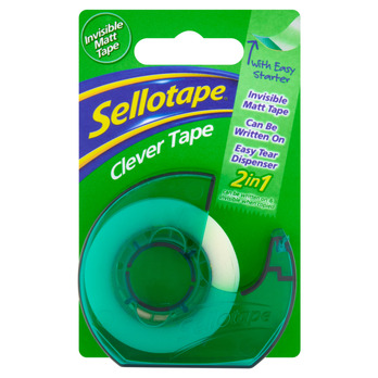 Sellotape Clever Dispenser 18mm x 25m - Ideal for repairing documents - marker