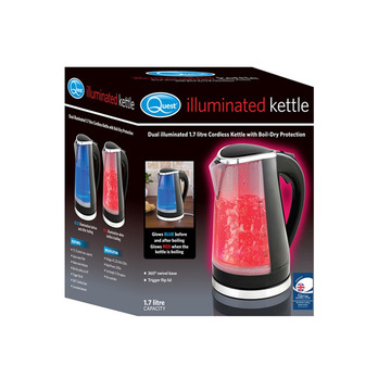 Quest Illuminated Kettle Black - Colour Indicates when Hot
