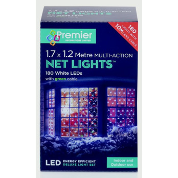 Premier Multi-Action LED Net Lights 180 LED 1.7 x 1.2m White