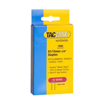 Tacwise Tacker Staples (91) 15mm