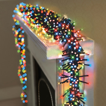 Premier 5000 LED Multi Action Cluster Brights With Timer Multi Coloured /Green Cable