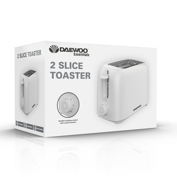 Daewoo Plastic Toaster 2 Slice Pure White