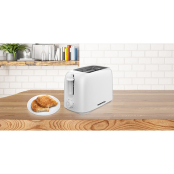 Daewoo Plastic Toaster 2 Slice Pure White