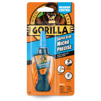 Gorilla Super Glue Micro Precise 5g - Maximum Control - Impact Tough - Fast Setting