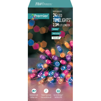 Premier 24 LED Multi Action Battery Operated TIMELIGHTS™ Rainbow