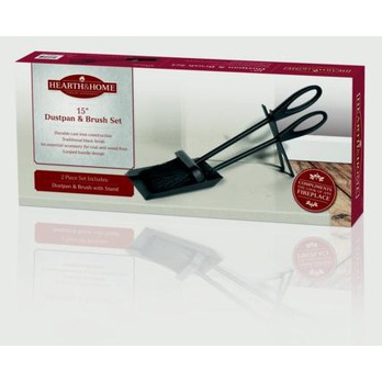 Hearth & Home Fireside Dustpan And Brush Set Black 15" - Looped handle design