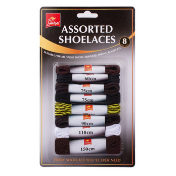 Jump Assorted Shoe Laces Pack 8