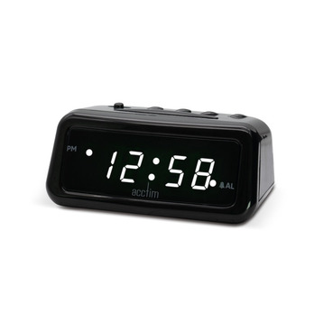 Acctim Cory White LED Smart Connector Alarm Clock Black