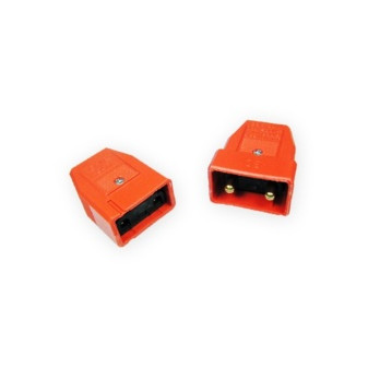 Masterplug 10A, 2 Pin Nylon Connector, Orange