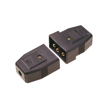 Securlec 5A, 3 Pin Nylon Connector, Black Pre-Packed