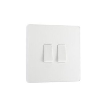 BG 20a 16ax 2g 2 Way Plastic Switch Pearlescent White
