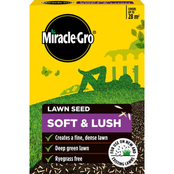 Miracle-Gro Lawn Seed Soft & Lush Covers Up To 28m2 - dense grass seed