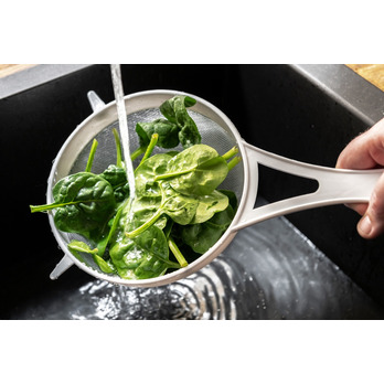 Chef Aid White Plastic Strainer Nylon Mesh 12cm