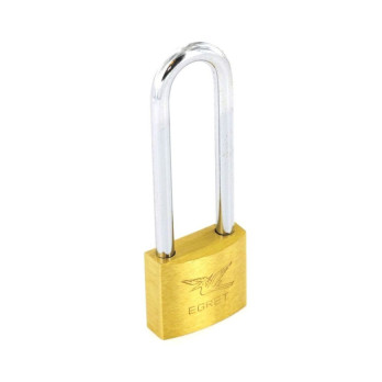 Securit Egret Long Shackle Brass Padlock 40mm