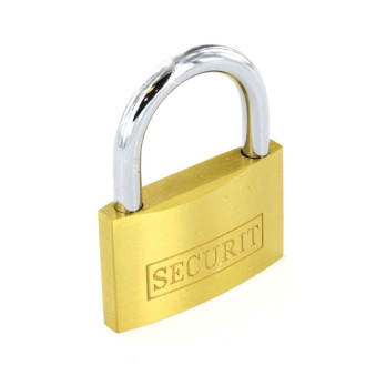 Securit Brass Padlock with 3 Keys 40mm