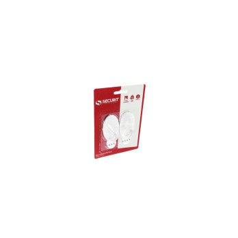 Securit Removable Oval Hook White 70 x 40mm Pack 2