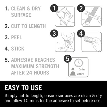 VELCRO Heavy Duty Stick On Tape 50mm x 1m Black - heavy duty, industrial strength