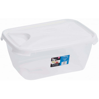 Wham Rectangular Food Storage 6L Clear With White Lid - Freezer & microwave safe