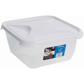 Wham Square Food Storage 2L White - For Picnics or as Lunchbox