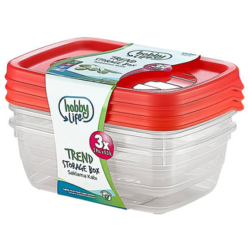 Hobbylife Trend Rectangular Food Saver Pack 3