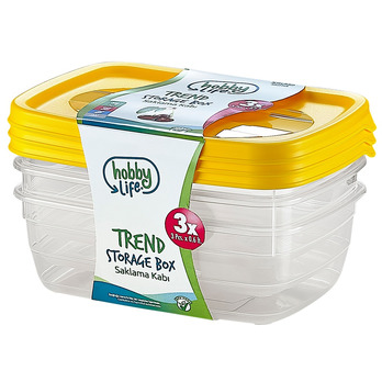Hobbylife Trend Rectangular Food Saver Pack 3